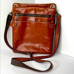 Patricia Nash Crossbody Bag Francesca Brown Leather Organizer Crossbody Bag
